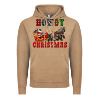 Vintage Coffee howdy christmas with santa riding his sleighs Vintage Hoodie - CowGirlArtShop