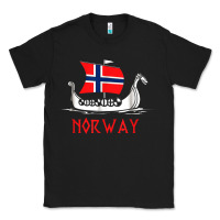 Black boat norwegian flag norway viking ship norway Classic Tee - FloraArt