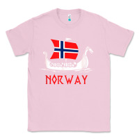 Bubblegum Pink boat norwegian flag norway viking ship norway Classic Tee - FloraArt