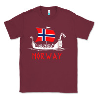 Burgundy boat norwegian flag norway viking ship norway Classic Tee - FloraArt