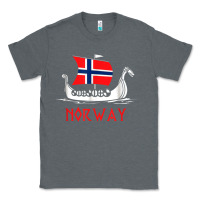 Charcoal Heather boat norwegian flag norway viking ship norway Classic Tee - FloraArt