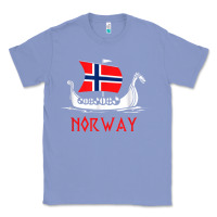Colony Blue boat norwegian flag norway viking ship norway Classic Tee - FloraArt