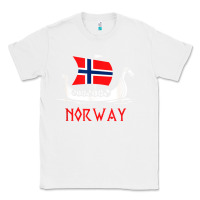 White boat norwegian flag norway viking ship norway Classic Tee - FloraArt