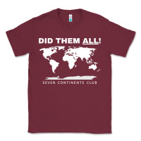 Burgundy Seven Continents Shirt Classic Tee - FloraArt