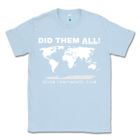 Dusty Blue Seven Continents Shirt Classic Tee - FloraArt