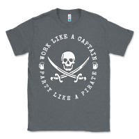 Charcoal Heather Work like a captain party like a pirate Classic Tee - FloraArt