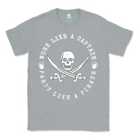 Heather Grey Work like a captain party like a pirate Classic Tee - FloraArt