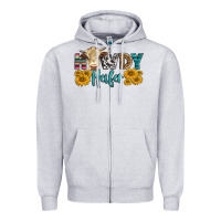 Heather Grey Western Howdy Heifer With Simmental Cow Zipper Hoodie - LillyAllenDesigns
