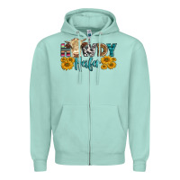 Western Howdy Heifer With Simmental Cow Zipper Hoodie | Teevron