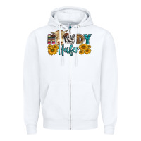 White Western Howdy Heifer With Simmental Cow Zipper Hoodie - LillyAllenDesigns