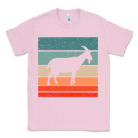 Bubblegum Pink goat goats retro style vintage 140 goat lover Classic Tee - ArtMosaic
