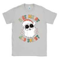 Moon Dust funny groovy stay merry and bright christmas santa claus t shirt Classic Tee - ArtMosaic
