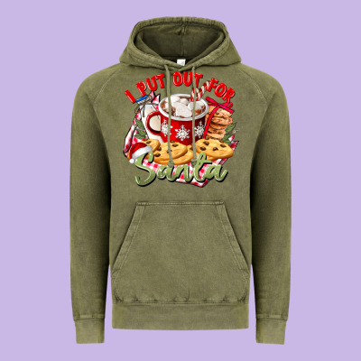 I Put Out For Santa Vintage Hoodie Designed By Cowgirlartshop