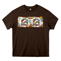 Chocolate Brown When You're Dead Inside But It's Christmas Hippie Skeleton Santa Heavy Core Tee - Artiststas