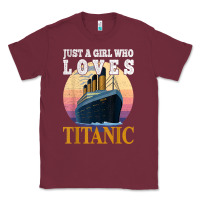 Burgundy ship just a girl who loves titanic boat titanic girls woman t shirt Classic Tee - ArtMosaic