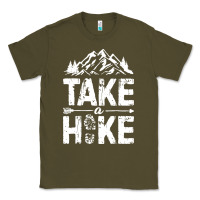 Army Green take hike Classic Tee - ArtMosaic