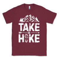 Burgundy take hike Classic Tee - ArtMosaic