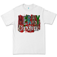 White Merry Christmas Buffalo Plaid Leopard Premium Tee - Bettercallsaul