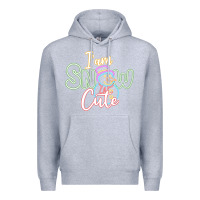 Heather Grey T am SNOW CUTE Premium Hoodie - CowhideDigitalArt