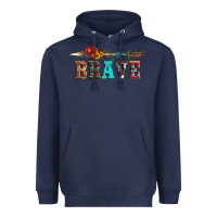 Navy brave and aztec wood sunflower with arrow Heavyweight Hoodie - Artiststas