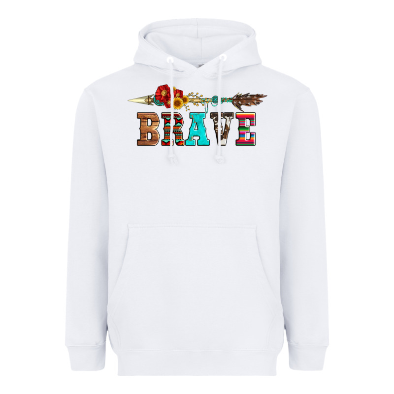 Brave And Aztec Wood Sunflower With Arrow Heavyweight Hoodie by Artiststas | Teevron