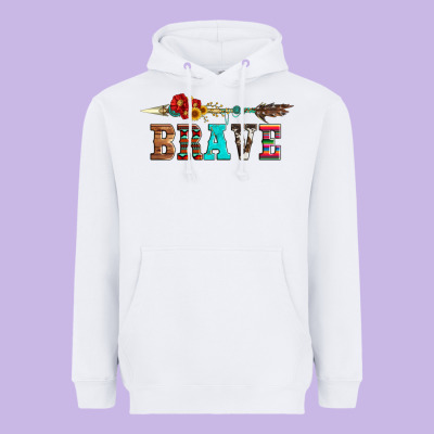 Brave And Aztec Wood Sunflower With Arrow Heavyweight Hoodie Designed By Artiststas