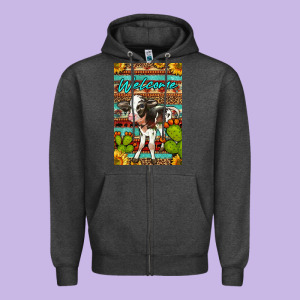 Welcome Cute Baby Calf Zipper Hoodie Designed By Lillyallendesigns