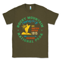 Army Green womens rocky mountain national park hiking travel souvenir novelty v n Classic Tee - trangStudio