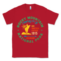 Red womens rocky mountain national park hiking travel souvenir novelty v n Classic Tee - trangStudio