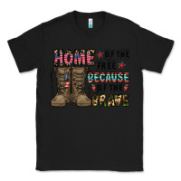 Black home of the free beacause of the brave Classic Tee - CowhideDigitalArt