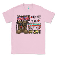 Bubblegum Pink home of the free beacause of the brave Classic Tee - CowhideDigitalArt
