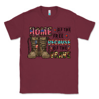 Burgundy home of the free beacause of the brave Classic Tee - CowhideDigitalArt
