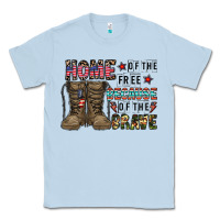 Dusty Blue home of the free beacause of the brave Classic Tee - CowhideDigitalArt