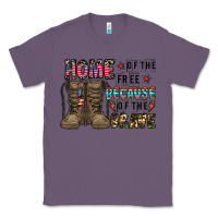 Lavender home of the free beacause of the brave Classic Tee - CowhideDigitalArt