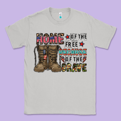 Home Of The Free Beacause Of The Brave Classic Tee Designed By Cowhidedigitalart