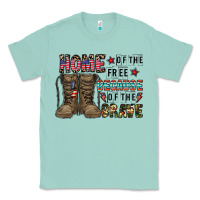 Seafoam home of the free beacause of the brave Classic Tee - CowhideDigitalArt