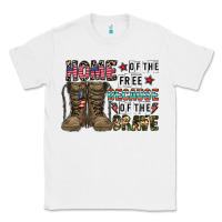 White home of the free beacause of the brave Classic Tee - CowhideDigitalArt