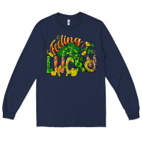 Navy Feeling lucky St. Patrick's Day Long Sleeve Tee - CowGirlArtShop