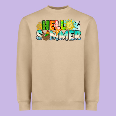 Hello Summer Heavyweight Sweatshirt Designed By Cowhidedigitalart