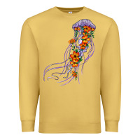 Antique Gold light purple jellyfish and floral Premium Sweatshirt - BarkalooDesign