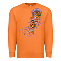 Carrot light purple jellyfish and floral Premium Sweatshirt - BarkalooDesign