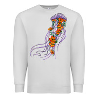 Light Purple Jellyfish And Floral Premium Sweatshirt | Teevron