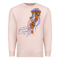 Pale Pink light purple jellyfish and floral Premium Sweatshirt - BarkalooDesign