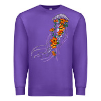 Purple light purple jellyfish and floral Premium Sweatshirt - BarkalooDesign