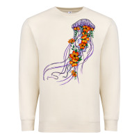 Sandshell light purple jellyfish and floral Premium Sweatshirt - BarkalooDesign