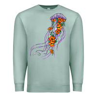 Seafoam light purple jellyfish and floral Premium Sweatshirt - BarkalooDesign