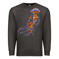 Smoke light purple jellyfish and floral Premium Sweatshirt - BarkalooDesign