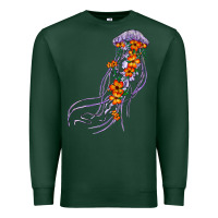 Sports Green light purple jellyfish and floral Premium Sweatshirt - BarkalooDesign