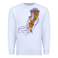 White light purple jellyfish and floral Premium Sweatshirt - BarkalooDesign