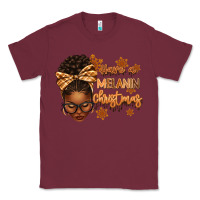Burgundy Have a melanin Christmas afro woman Classic Tee - texasbilliewilder